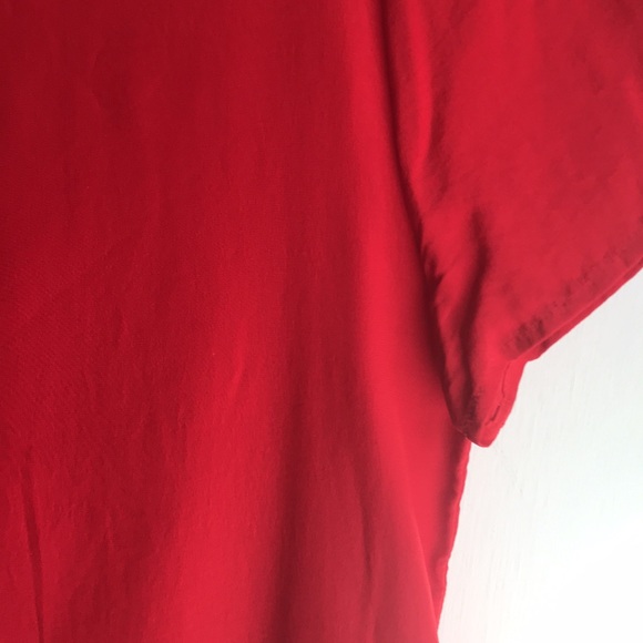 VTG Hana Sung Cherry Red Silk Short Sleeve Blouse - Picture 7 of 11